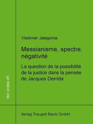 cover image of Messianisme, spectre, négativité